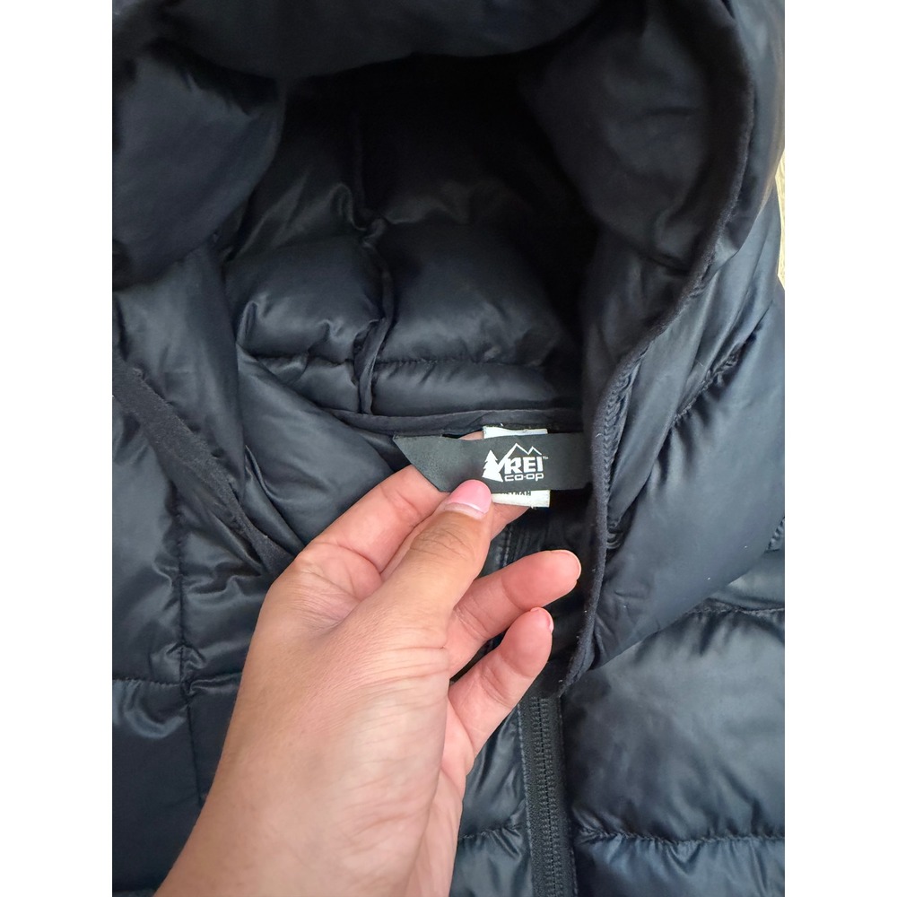 REI Co-op 650 Down Parka 2.0 Black Hooded Puffer Jacket M Snow outdoors Womens - Picture 4 of 8